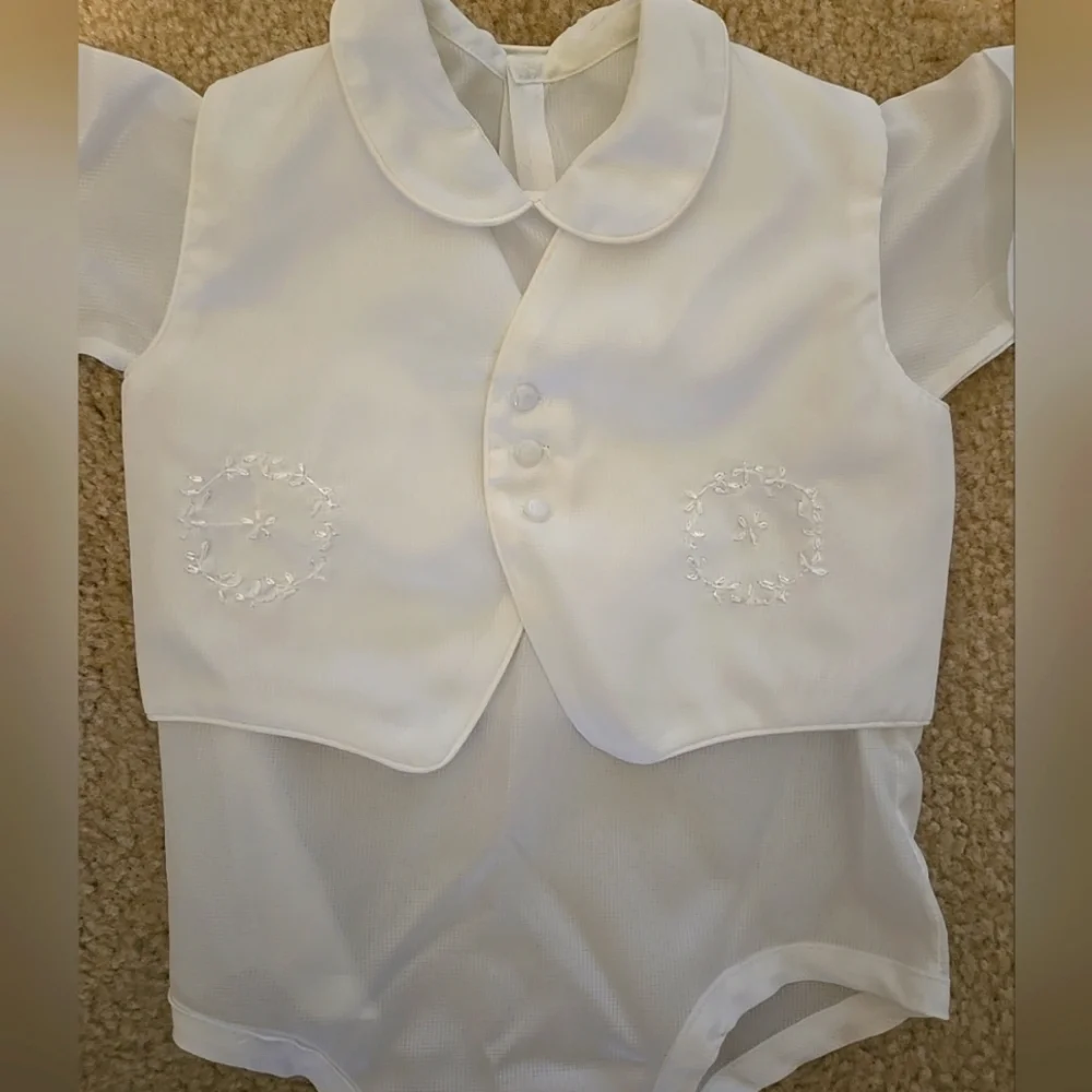 Vintage Baby boys 3 piece christening/ baptism outfit